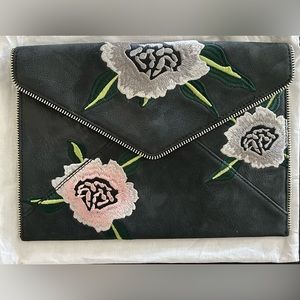 Rebecca Minkoff Suede Floral Clutch